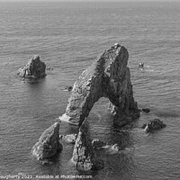 Buy canvas prints of Crochy sea arch black and white by kenneth Dougherty