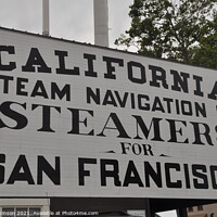Buy canvas prints of Vintage Steam Travel Sign, Sacramento by Sam Robinson