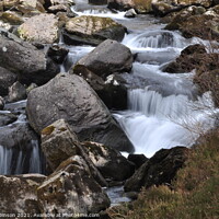 Buy canvas prints of Stream flowing over rocks by Sam Robinson