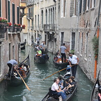 Buy canvas prints of Venetian Traffic Jam by Sam Robinson