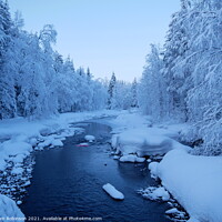 Buy canvas prints of Frozen River, Finnish Lapland by Sam Robinson