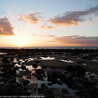 Buy canvas prints of Sunset over Rock Pools, Hunstanton by Sam Robinson
