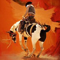 Buy canvas prints of Bronco rider by Jeffrey Burgess