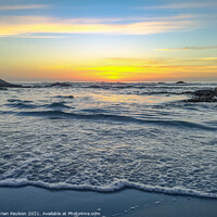 Buy canvas prints of Sunset over Noordhoek Beach  by Adrian Paulsen