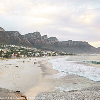 Buy canvas prints of Sunset over Camps Bay beach  by Adrian Paulsen