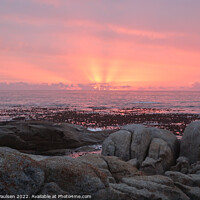 Buy canvas prints of Sunset at Camps Bay Beach by Adrian Paulsen