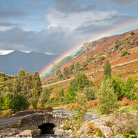 Buy canvas prints of Ashness Bridge Rainbow, Lake District, Cumbria by June Ross