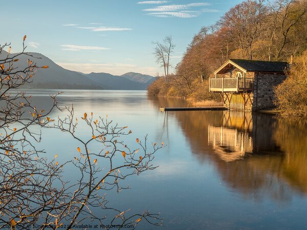 Sunrise at Duke of Portland Boathouse, Lake Ullswater Picture Board by June Ross