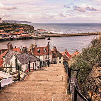 Buy canvas prints of 199 Whitby Steps, North Yorkshire by June Ross
