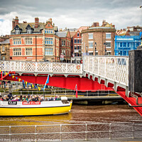 Buy canvas prints of Whitby Swing Bridge, Whitby, North Yorkshire  by June Ross