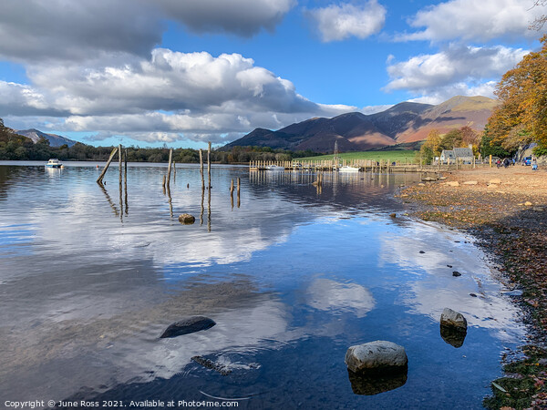 Lake Ullswater at Pooley Bridge, Lake District Picture Board by June Ross