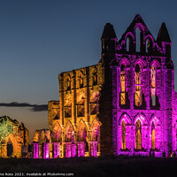Buy canvas prints of Whitby Abbey Illuminated  by June Ross