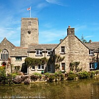 Buy canvas prints of St Mary's Church, Swanage, seen from the Mill Pond by Richard J. Kyte