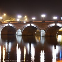 Buy canvas prints of Bridge over the River Severn, Worcester at Night by Richard J. Kyte