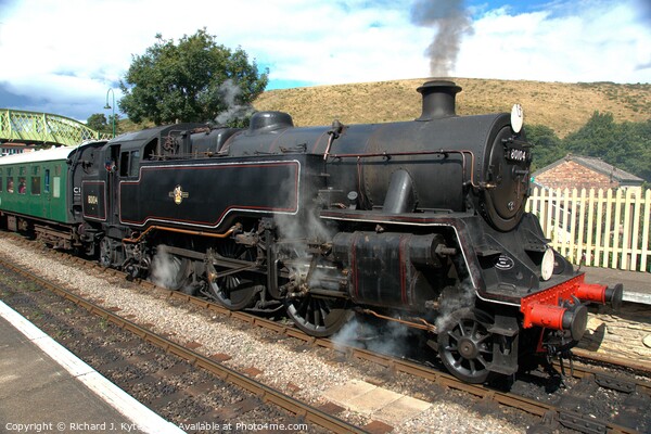 BR Class 4MT no. 80104  at Corfe Castle, Swanage Railway Picture Board by Richard J. Kyte