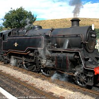 Buy canvas prints of BR Class 4MT no. 80104  at Corfe Castle, Swanage Railway by Richard J. Kyte