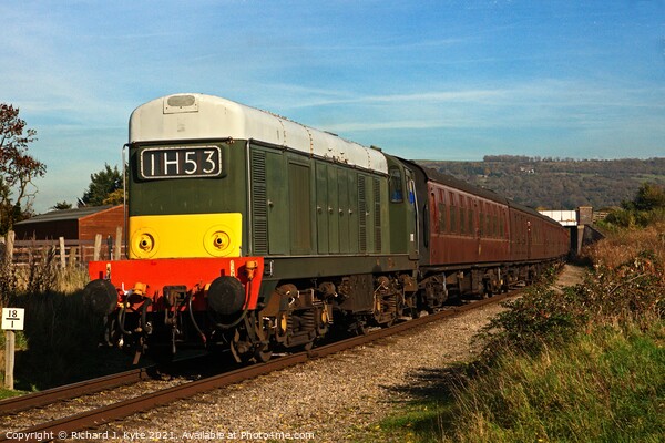 Class 20 Diesel locomotive no. D8137 (TOPS 20137) at Southam Lane, Gloucestershire Warwickshire Railway Picture Board by Richard J. Kyte