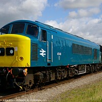Buy canvas prints of Class 45 Diesel no. 45149 approaches Cheltenham Racecourse at Southam Lane, Gloucestershire Warwickshire Railway by Richard J. Kyte