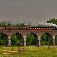 Buy canvas prints of LMS class 2MT no. 41312 crosses Stanway Viaduct heading for Broadway, Gloucestershire Warwickshire Railway by Richard J. Kyte