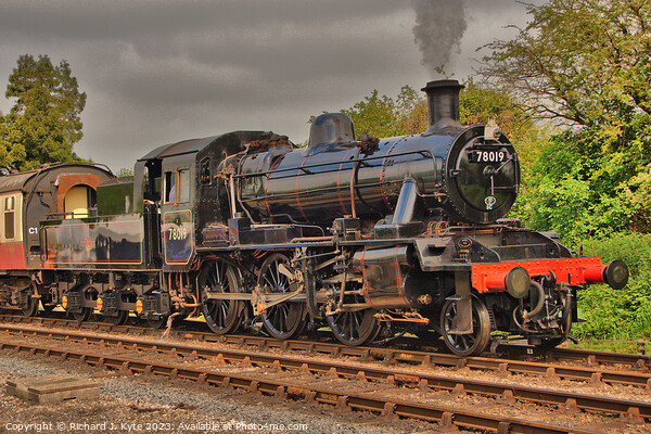 BR Standard Class 2MT no. 78019 at Toddington, Gloucestershire Warwickshire Railway Picture Board by Richard J. Kyte