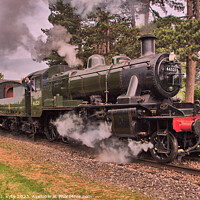 Buy canvas prints of LMS Class 2MT no. 46521 departs Gotherington, Gloucestershire Warwickshire Railway by Richard J. Kyte