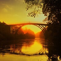 Buy canvas prints of Sunrise over Ironbridge by Stephen Davis