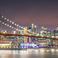 Buy canvas prints of Illuminated Beauty of Brooklyn Bridge by Alan Le Bon