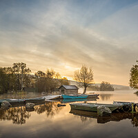 Buy canvas prints of Sunrise at Llangorse Lake  by Alan Le Bon