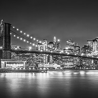 Buy canvas prints of Brooklyn Bridge and Lower Manhattan at night by Alan Le Bon