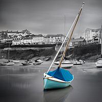 Buy canvas prints of Boat at low tide in New Quay, Wales by Alan Le Bon