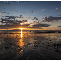 Buy canvas prints of Sunset on Girvan Beach featuring Ailsa Craig by Epic Sky Media