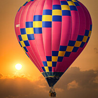 Buy canvas prints of Hot Air Balloon at sunset over Cheltenham by Craig Ballinger