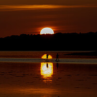 Buy canvas prints of Paddle Boarders Sunset by Danny Nee
