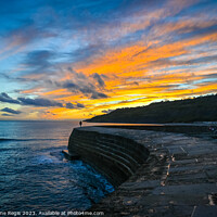 Buy canvas prints of The Cobb Lyme Regis Dorset at sunset by Love Lyme Regis