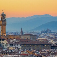 Buy canvas prints of Palazzo Vecchio at sunset by Margaret Ryan