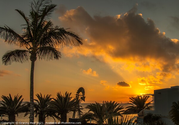 Lanzarote, Costa Teguise Sunset Picture Board by Margaret Ryan