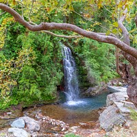 Buy canvas prints of Platanistos Waterfall: A Serene Oasis by Margaret Ryan