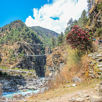 Buy canvas prints of Nepalese suspension bridges by Margaret Ryan