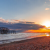 Buy canvas prints of Brighton Beach Sunset by Margaret Ryan