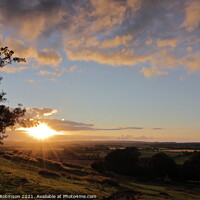Buy canvas prints of Sunset over the Somerset Levels by Antony Robinson