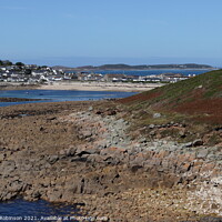Buy canvas prints of View of the Scilly Isles looking across Porthcress by Antony Robinson