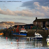 Buy canvas prints of Majestic Lyme Regis Harbour by Les Schofield