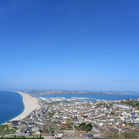 Buy canvas prints of Chesil beach from Portland  by Les Schofield