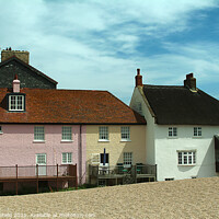 Buy canvas prints of Buildings on Beach Westbay Dorset by Les Schofield