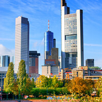 Buy canvas prints of Majestic Frankfurt Skyline by Les Schofield