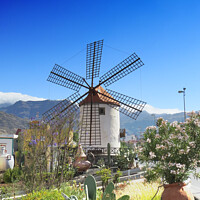 Buy canvas prints of Windmill at Mogan by Les Schofield