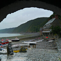 Buy canvas prints of Clovely Harbour Devon by Les Schofield