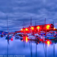 Buy canvas prints of Night HDR Shot of Lyme Regis Harbour  by Les Schofield