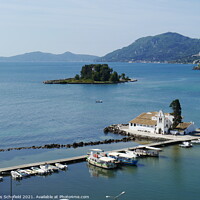 Buy canvas prints of Mouse island Corfu Greece  by Les Schofield