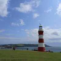 Buy canvas prints of Guiding Light of Plymouth Hoe by Les Schofield